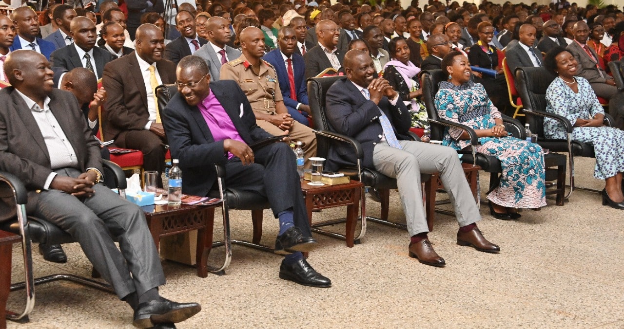President William Ruto and his Deputy Rigathi Gachagua during a church service at CITAM,Karen,Nairobi.Photo/State House,Kenya