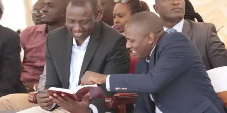 President William Ruto with Kikuyu MP Kimani Ichung'wah at a past event.The MP wants Ruto to reward pastors for supporting him.Photo/Courtesy