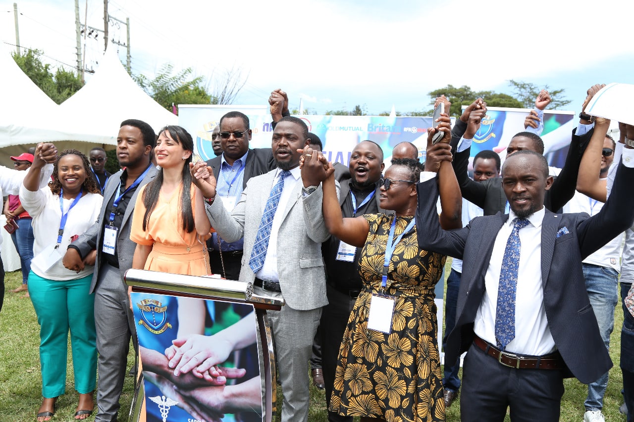 KMPDU officials during a special delegates conference in Nakuru.Photo/Courtesy