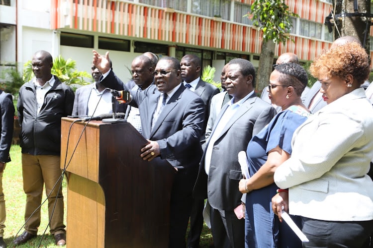 Luo professionals addressing the media in Nairobi.Photo/Courtesy