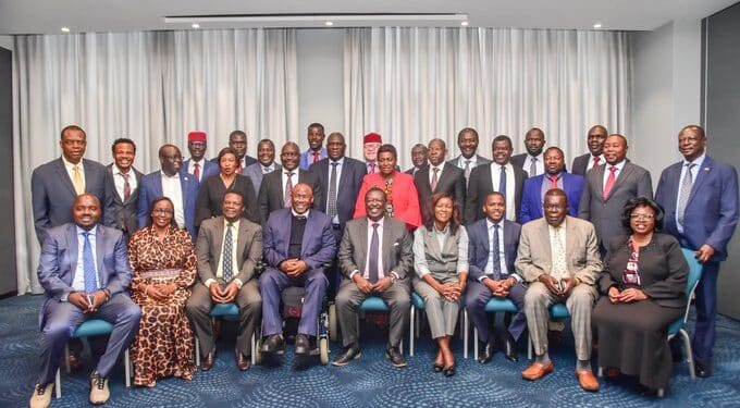 Prime Cabinet Secretary Musalia Mudavadi with MPs from western Kenya .Photo/Courtesy