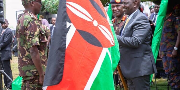 President William Ruto when he flagged off the KDF peace keeping mission to DR Congo.Photo/State House Kenya
