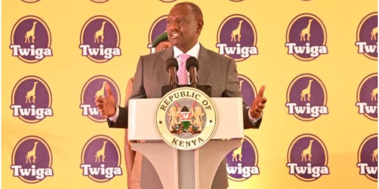President William Ruto speaking during an opening ceremony for a Twiga Foods distribution facility at Tatu City. Phptp/Courtesy