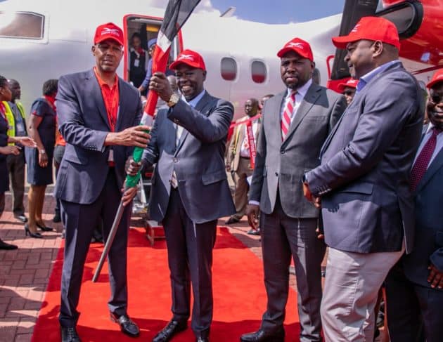 DP Rigathi Gachagua when he flagged off the inaugural commercial flight to Kakamega town.Photo/DPPS