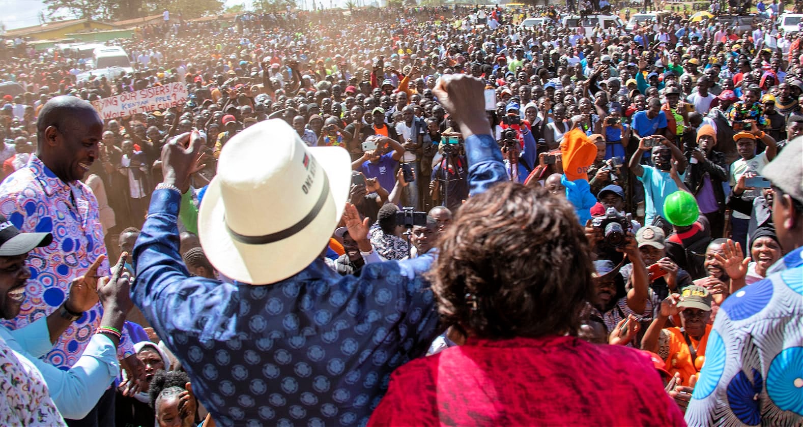 Azimio leaders with their supporters during the Kamukunji rally.Photo/Courtesy