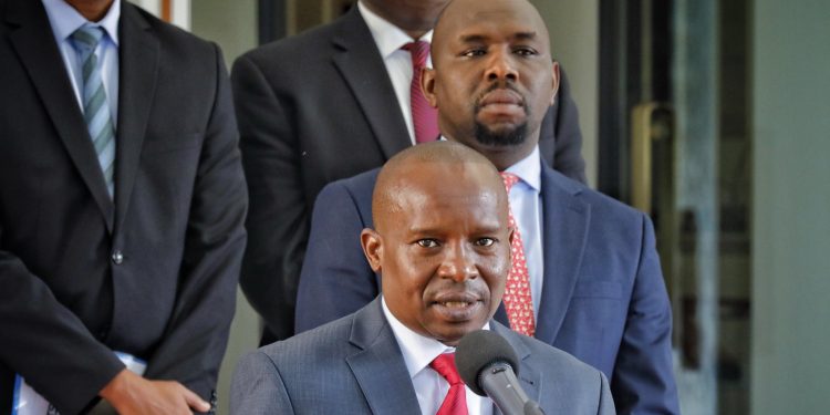 Deputy President Kithure Kindiki and Interior CS Kipchumba Murkomen. Photo/ Kindiki