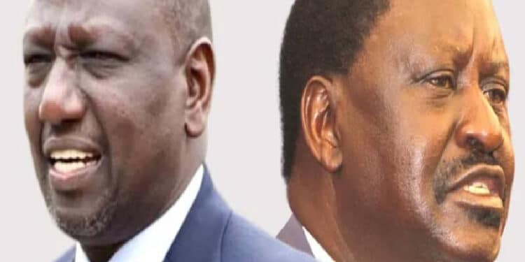 President William Ruto, and Raila Odinga. Photo/Courtesy