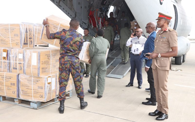 Food and medical supplies donated to South Sudan by Kenyan government. PHOTO/William Ruto/Facebook