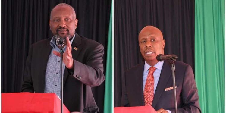 A collegiate of KANU boss Gideon Moi and SG Nick Salat.The two are said to have fallen out.Photo/Courtesy