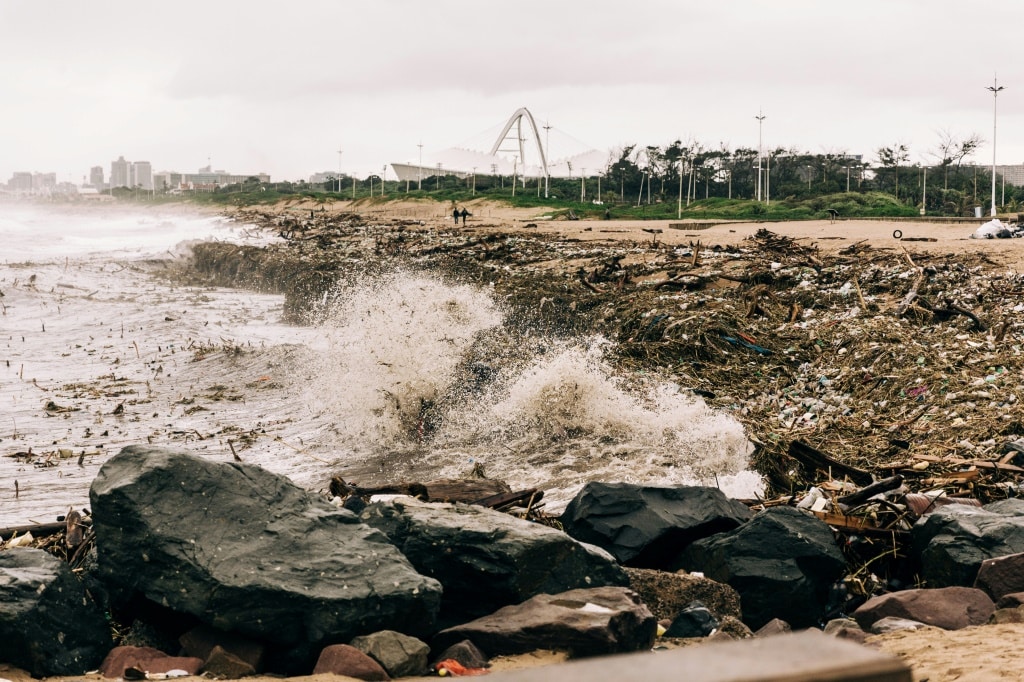 Following historic flooding in April 2022, South Africa's coastal city of Durban temporarily closed all beaches due to the detection of high levels of E.coli, a bacteria that can cause diarrhoea, fever and vomiting | AFP