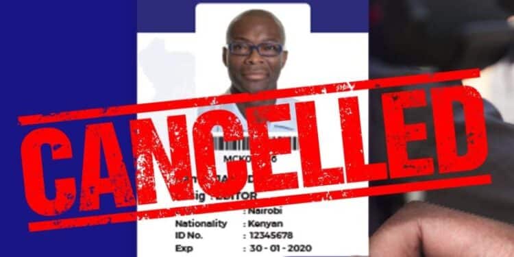 The Media Council of Kenya (MCK) on Friday, January 27 issued a directive that will see fraudsters impersonating as journalists contained.PHOTO/MCK