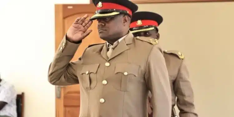 Major Ibrahim Juma Wasike appears before a court martial sitting at Lang’ata Barracks on January 20, 2023. Photo/Courtesy/KDF