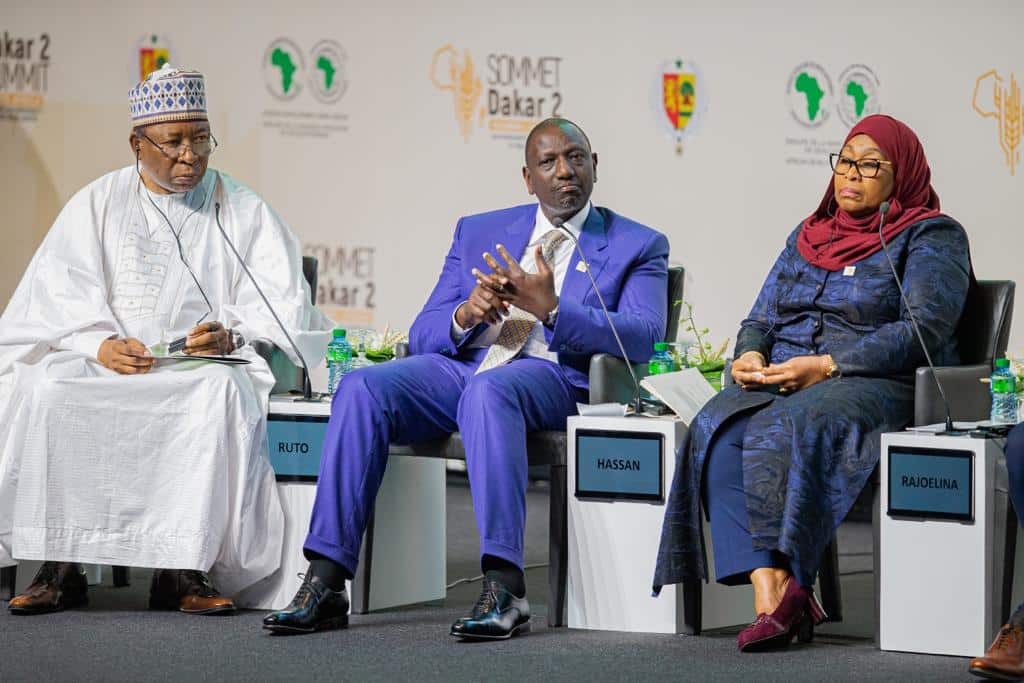 President William Ruto during the during the Dakar 2 Feed Africa Summit in Senegal.Photo/PCS