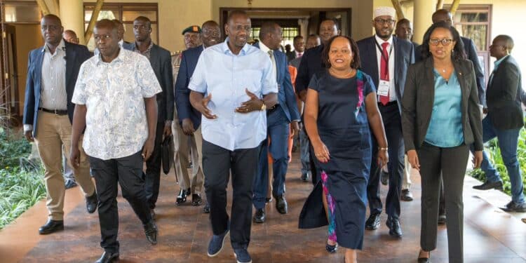 President William Ruto Joins Governors For The 9Th National And County Coordinating Summit In Naivasha.photo/Pcs