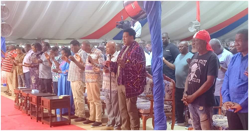 Azimio la Umoja leaders during a past rally at Jacaranda grounds in Embakasi.PHOTO/COURTESY