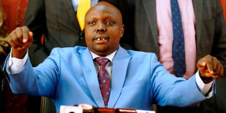 Pokot South MP David Pkosing addresses journalists at a past press briefing PHOTO/Courtesy