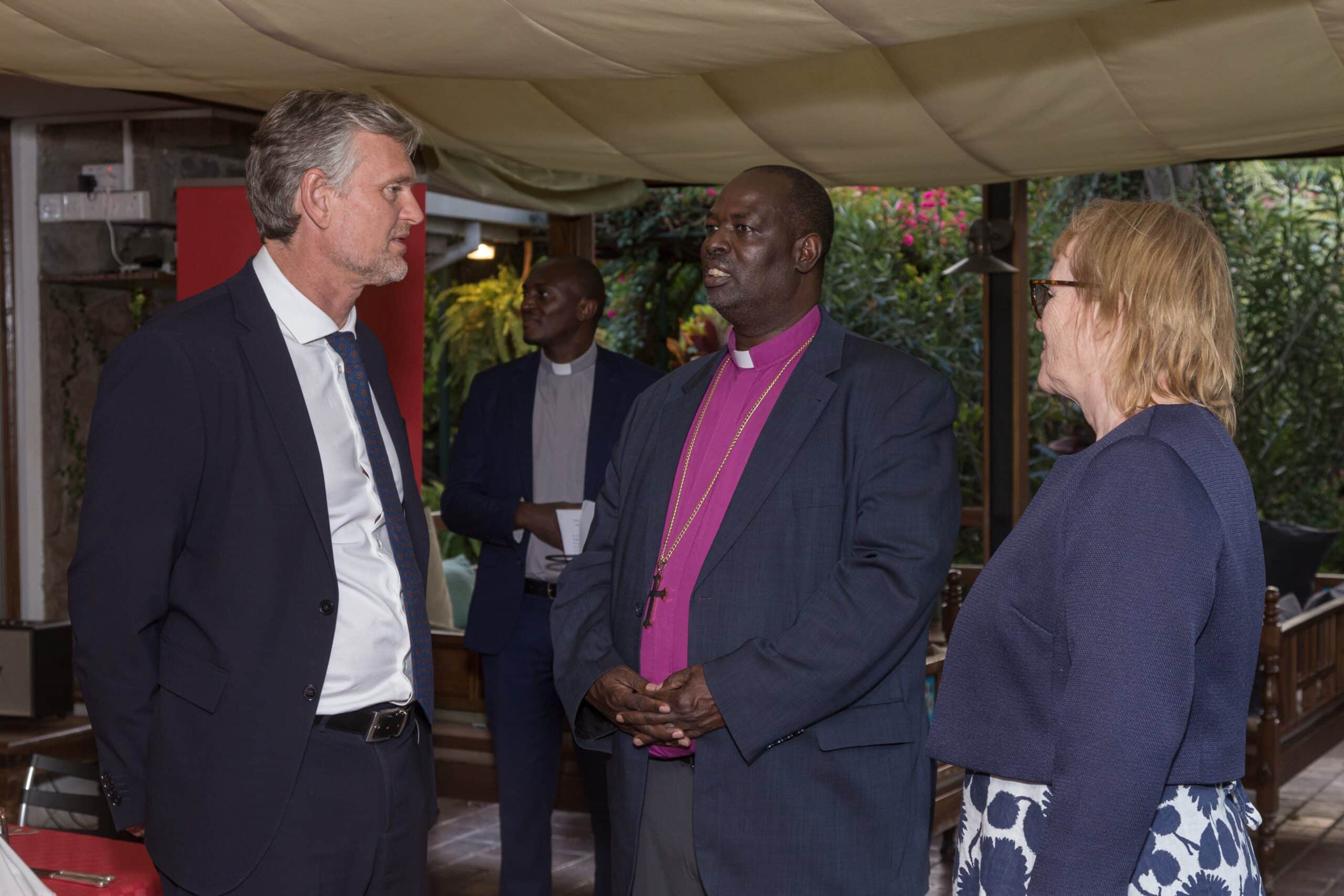 ACK Arch Bishop Jackson Ole Sapit during a dinner hosted by the Danish Ambassador to Kenya.Photo/Anglican Kenya