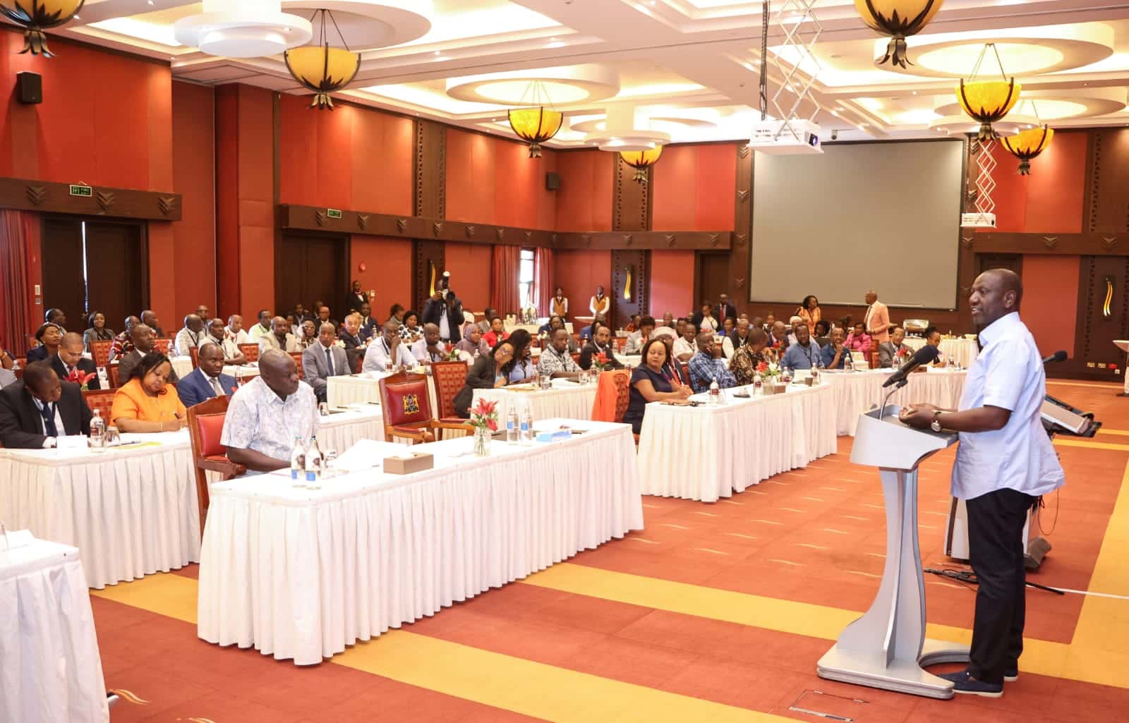 President William Ruto addressing a governors summit in Naivasha.Photo/PCS