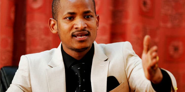 Embakasi East Member of Parliament Babu Owino addressing the press at Parliament buildings.PHOTO/COURTESY