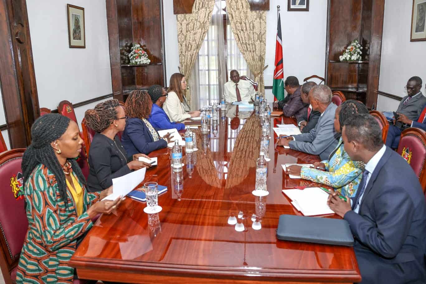 President William Ruto at State House Nairobi during a meeting with The Children’s Investment Fund Foundation.Photo/PCS