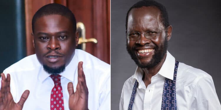 A photo collage of Nairbi Governor Johnson Sakaja and his Kisumu counterpart Profesor Anyna'g Nyong'o.PHOTOS/COURTESY