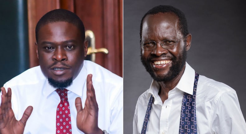 A photo collage of Nairbi Governor Johnson Sakaja and his Kisumu counterpart Profesor Anyna'g Nyong'o.PHOTOS/COURTESY