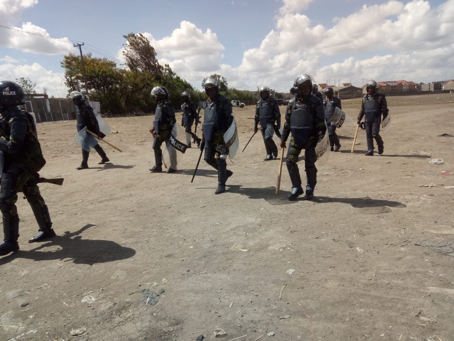 Heavy police presence at Jacaranda Grounds in Nairobi on March 30, 2023 during protests called by Opposition leader Raila Odinga.PHOTO/COURTESY