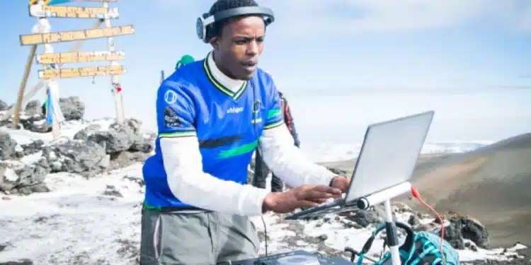Tanzania's Dj Joozey on Mt.Kilimanjaro :PHOTO/Courtesy