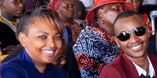 Karen Nyamus and Samidoh enjoy a hearty laugh in a past event :PHOTO/Courtesy