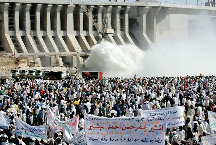 The opening of a hydro-electric dam on the Nile River at Merowe, north of Khartoum, in 2009 |  Ashraf Shazly/Afp via GettyImages