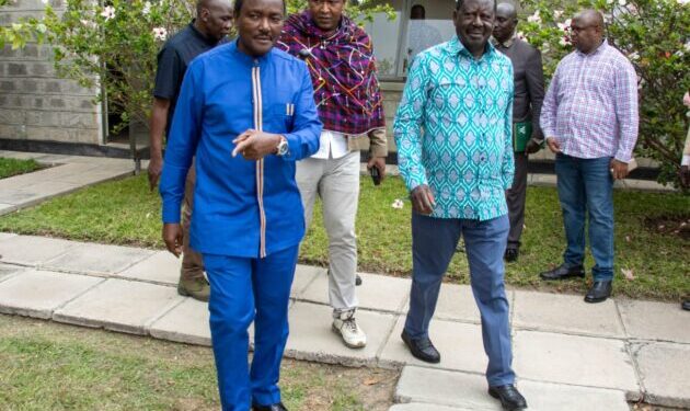 Azimio leaders, Raila Odinga and Kalonzo Musyoka during the group PG in Machakos. Photo/Courtesy