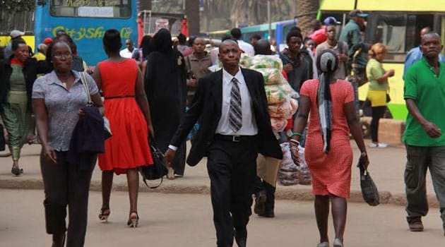 Kenyans walking in the streets of nairobi.PHOTO/COURTESY