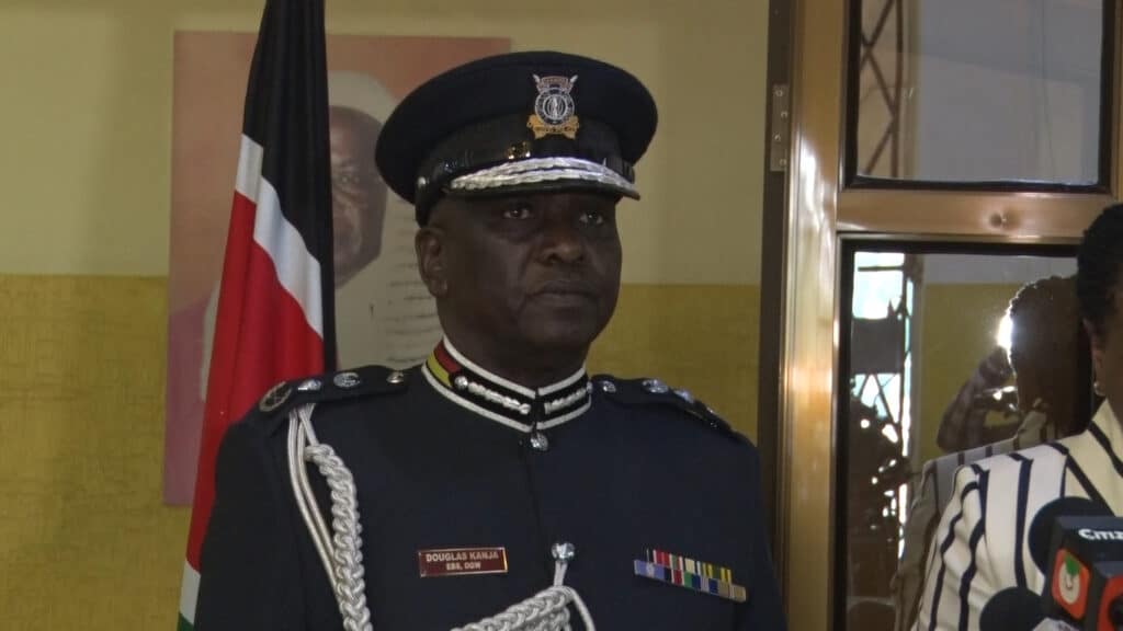 Douglas Kanja Kirocho takes oath of office as the new deputy Inspector-General of police.

Photo Courtesy