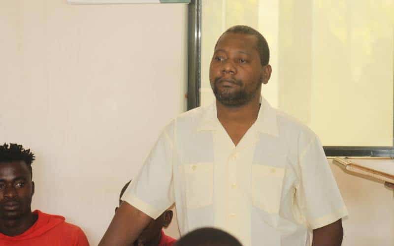 Controversial Pastor Paul Mackenzie Nthenge at the Malindi chief magistrates court on Monday 6, May 2019.Photo/Courtesy