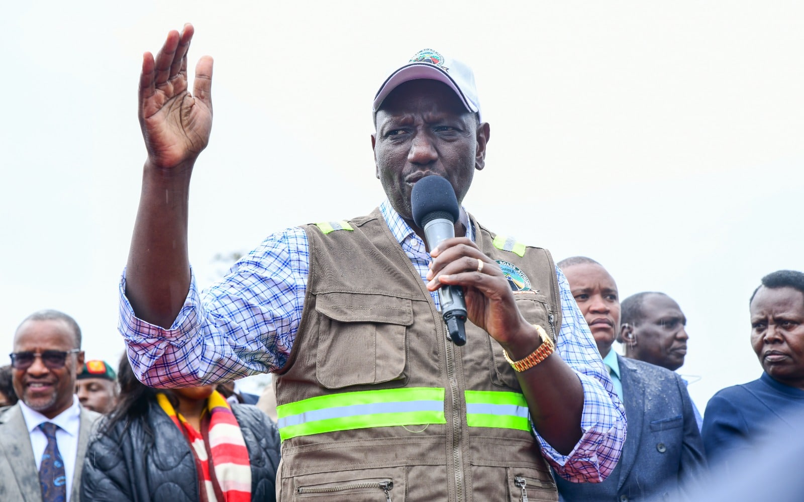 President Ruto  when he launched the construction of a road in Nakuru.Photo/PCS