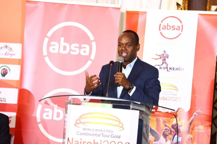 Absa Bank Kenya Chief Executive Officer Abdi Mohamed during the launch of the 2023 Absa Kip Keino Classic at Safari Park Hotel, Nairobi on May 5, 2023

Photo Courtesy