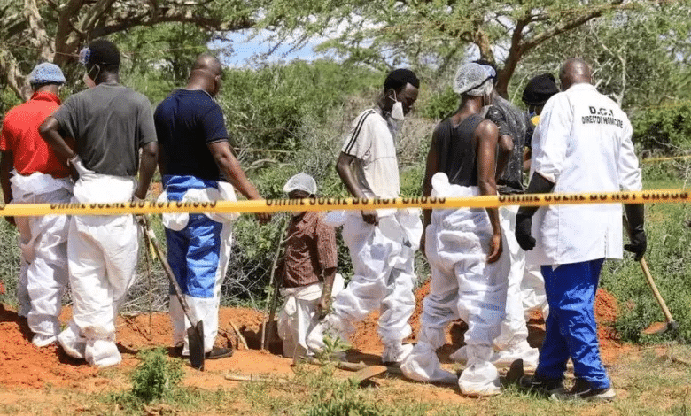 Kenyan Officials digging up shallow graves in Shakahola forest | Photo Courtesy