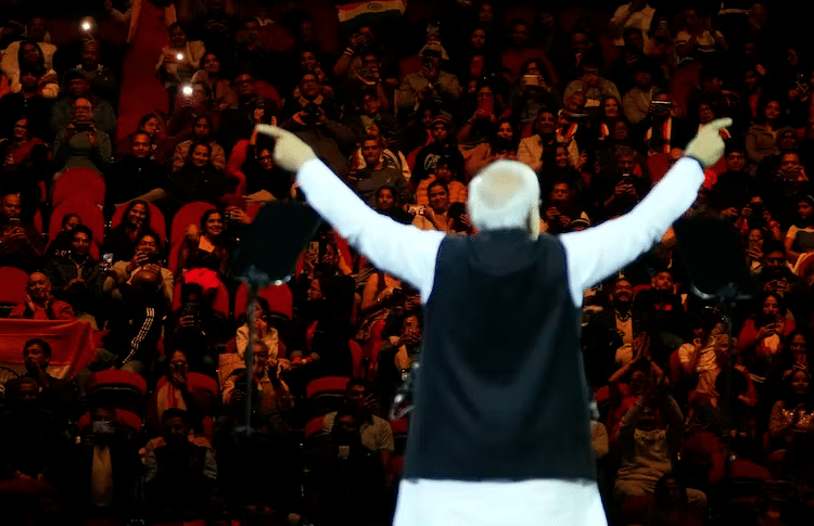 Indian Prime Minister Narendra Modi delivers a speech during an event in Sydney, Australia on May 23, 2023 | AP Photo/Mark Baker