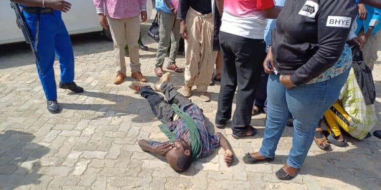 A past photo of Pator Mackenzie's follower unable to walk to court after staging hunfer strike. PHOTO/Courtesy