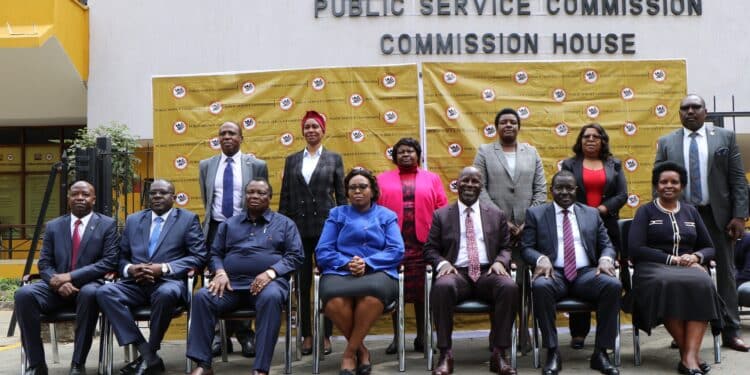 Members of the DPP selection panel after their swearing in on Monday at PSC Headquaters.Photo/PSC