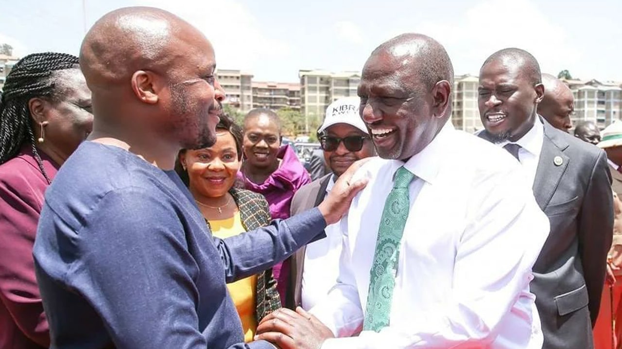 Lang'ata MP Felix Odiwuor (left) meets President William Ruto at a past event.