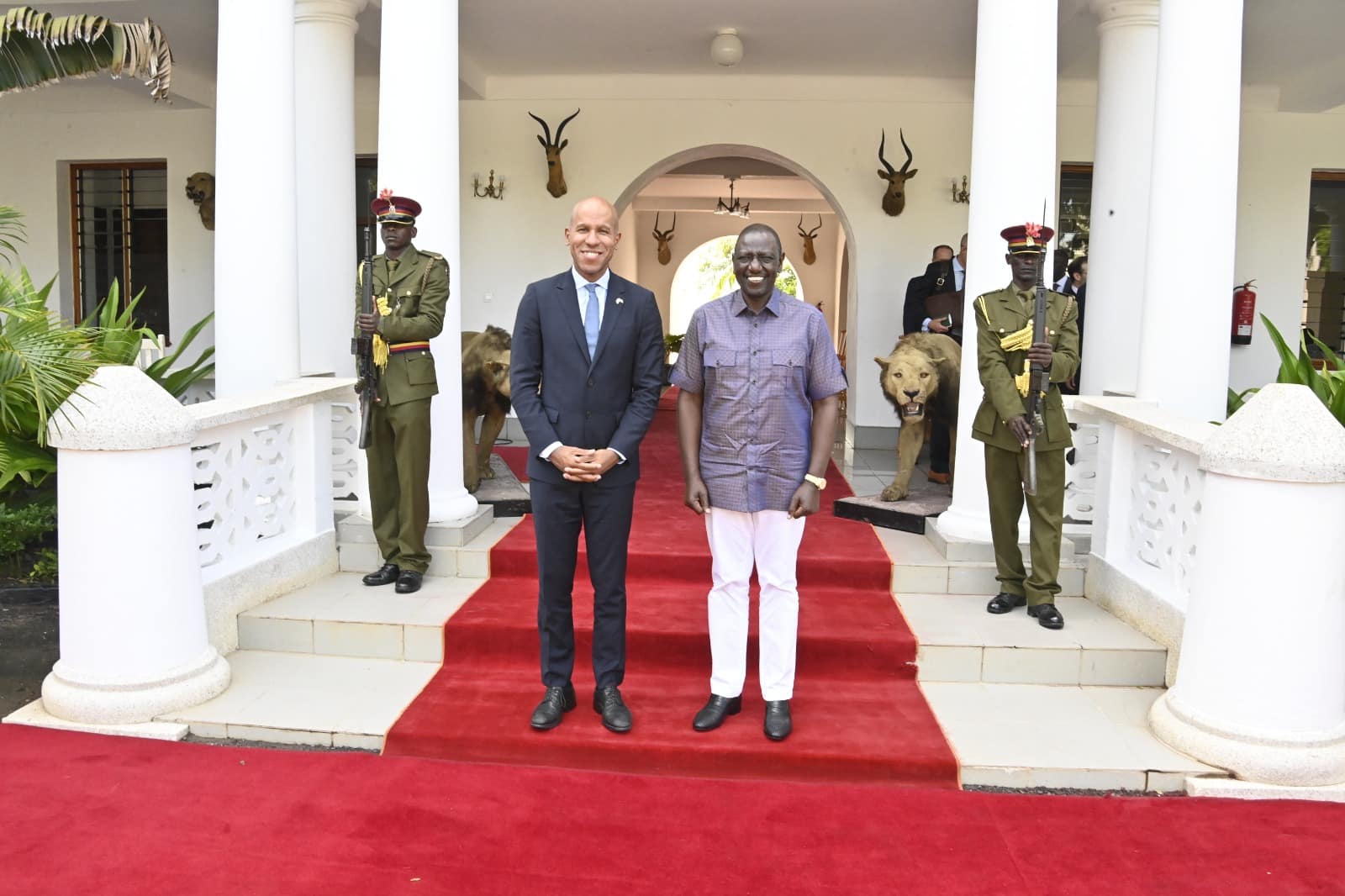 President William Ruto meets US Under Secretary of the Treasury for Terrorism and Financial Intelligence Brian Nelson in Mombasa. PHOTO/PCS