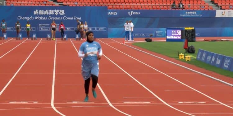 Nasra Abubakar during the race.