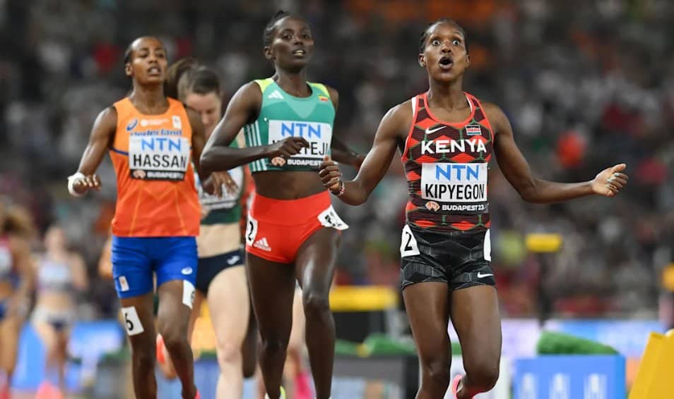 Faith Kipyegon wins 1500m in Budapest.