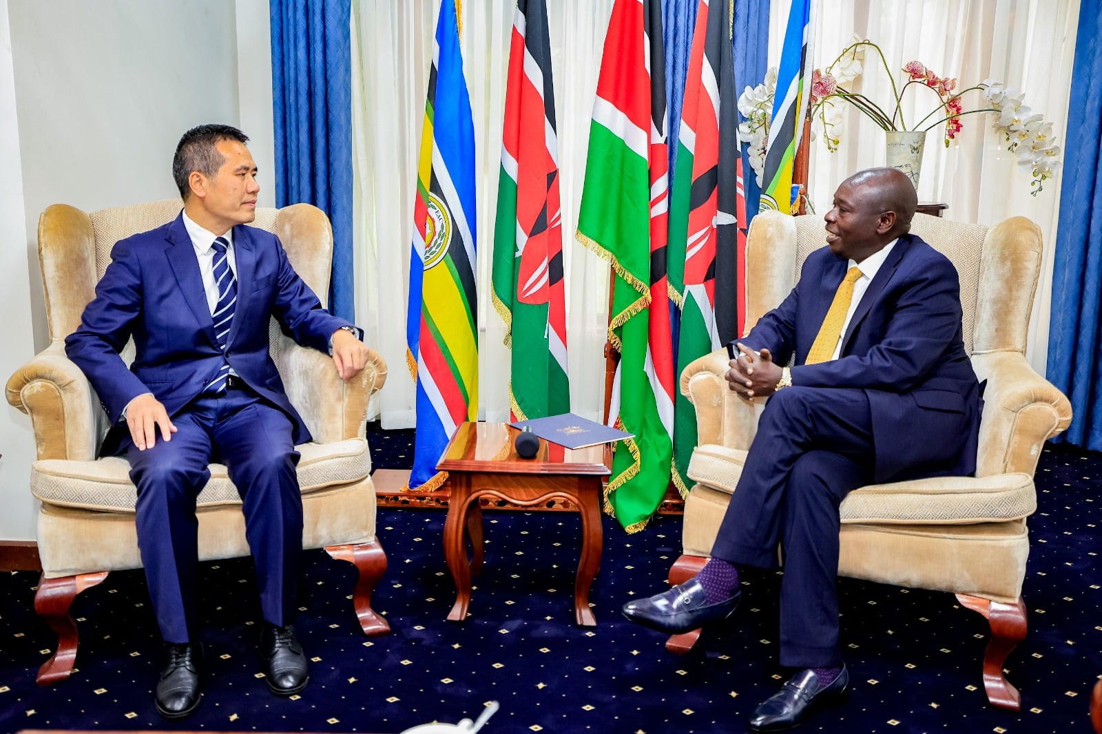 Deputy President Rigathi Gachagua and the Ambassador of the People's Republic of China, H.E. Zhou Pingjian talks plans on making UDA party better to serve Kenyans into prosperity