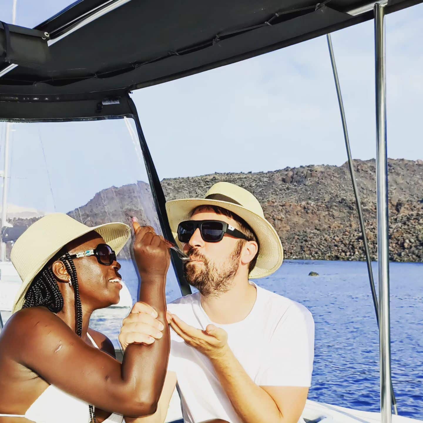 Akothee and her husband Omosh  during a vacation. PHOTO/ Akothee