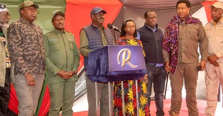 Azimio la Umoja leaders address a past press conference in Nairobi.