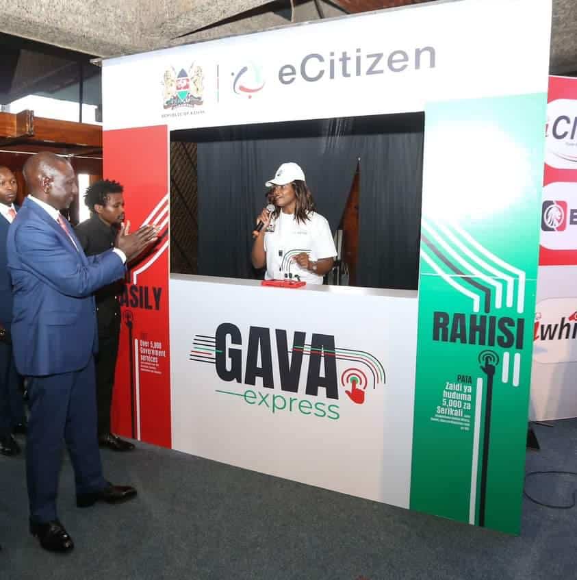 President William Ruto During The Launch Of The Gavamkononi App In June 2023.
