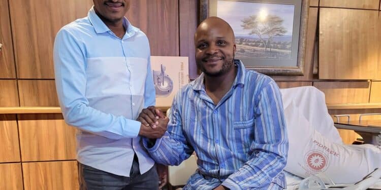 Embakasi East MP Babu Owino with his Lang'ata counterpart Felix Jalang'o. Jalang'o got injured during a basketball training session.