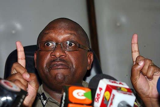 Police Inspector General Japhet Koome at past media briefing. PHOTO/Courtesy.